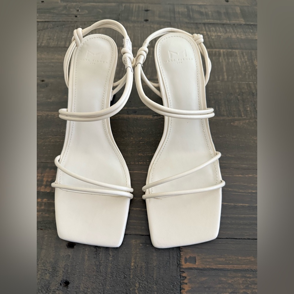 Marc Fisher White Strappy Sandals